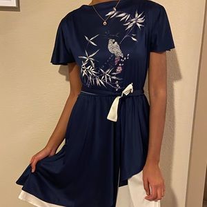 Vintage blue dress. Length little below the knees